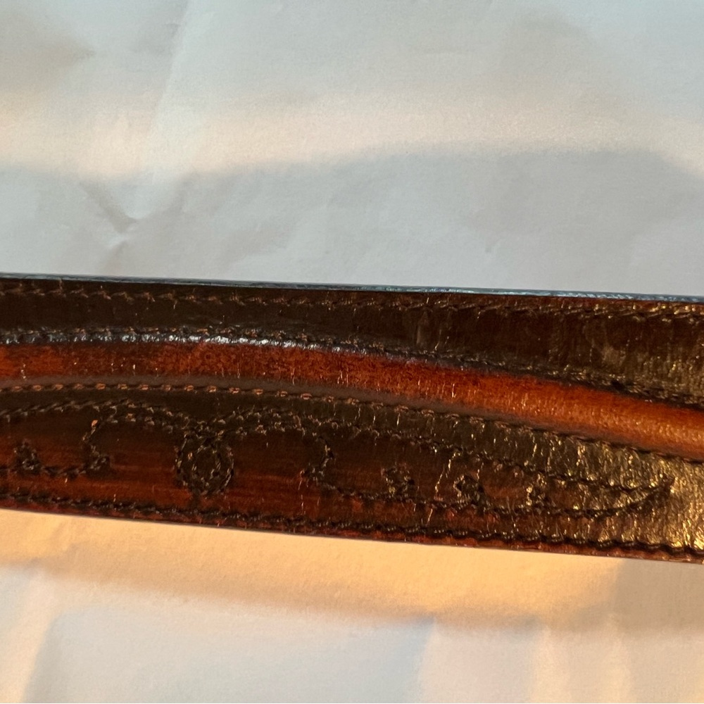 Vintage western leather belt silver buckle - Picture 3 of 9